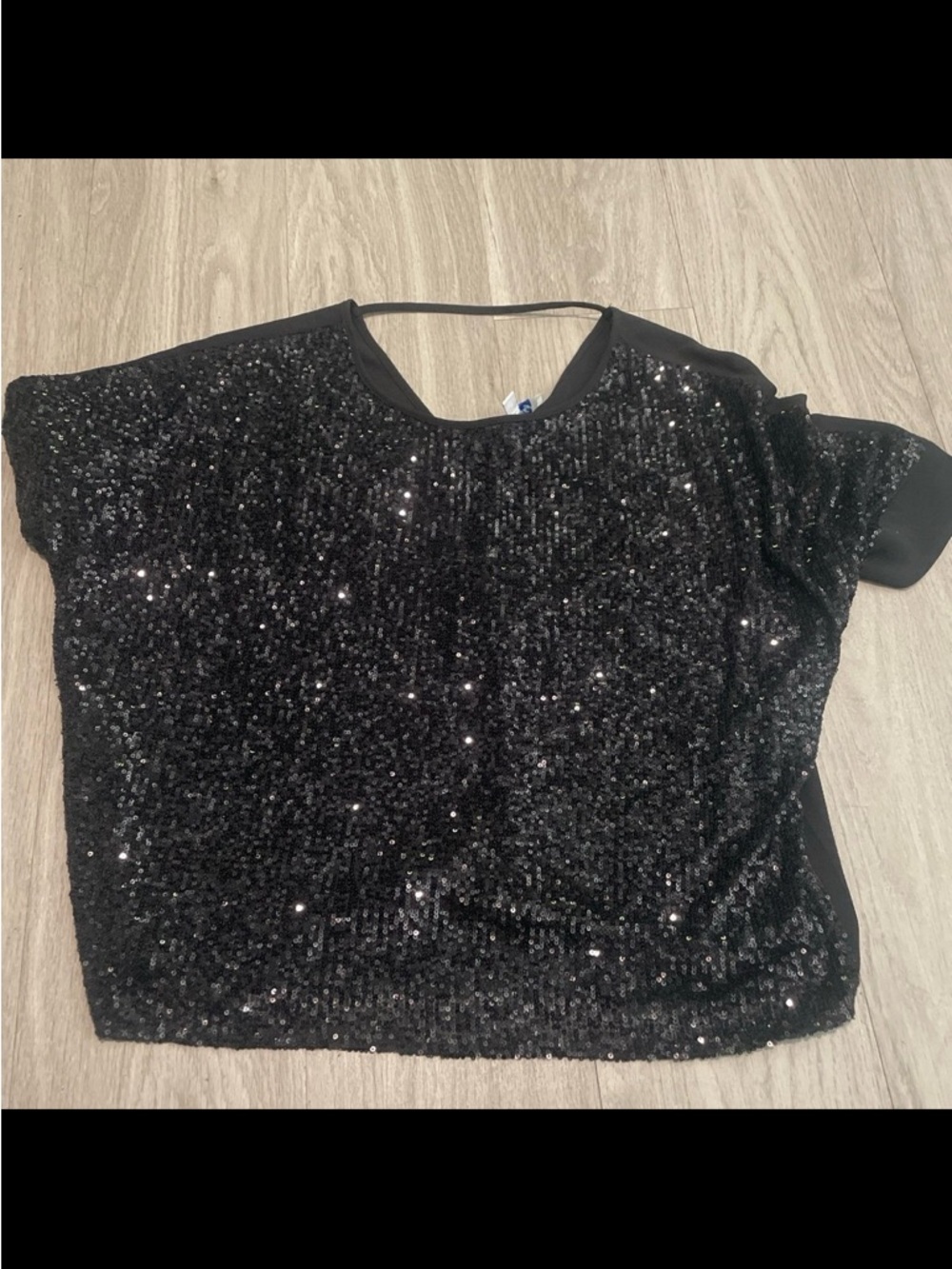 She + Sky Black Sequin Top